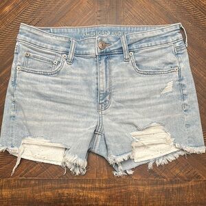 American Eagle Outfitters Blue Jean Shorts Distressed Style